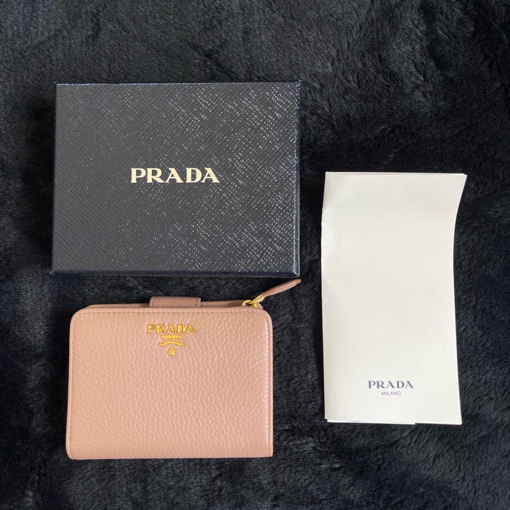 Prada - Small Leather Wallet In Powder Pink